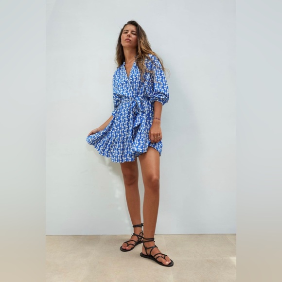 Zara Blue and White Shirt Dress Sz Small - Picture 5 of 5